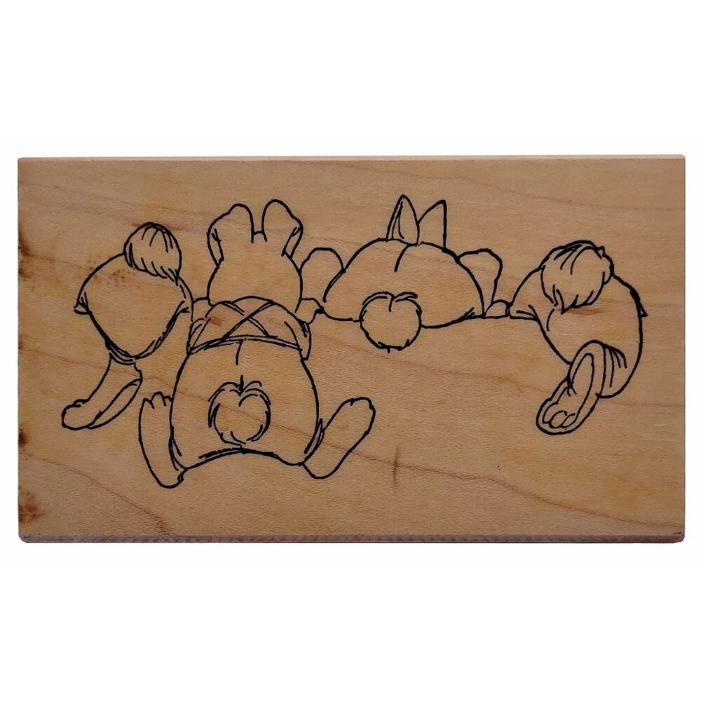 Art Impressions Rubber Stamp "U-1748 Back" 1999 Bunny Design For Crafts & Scrapb